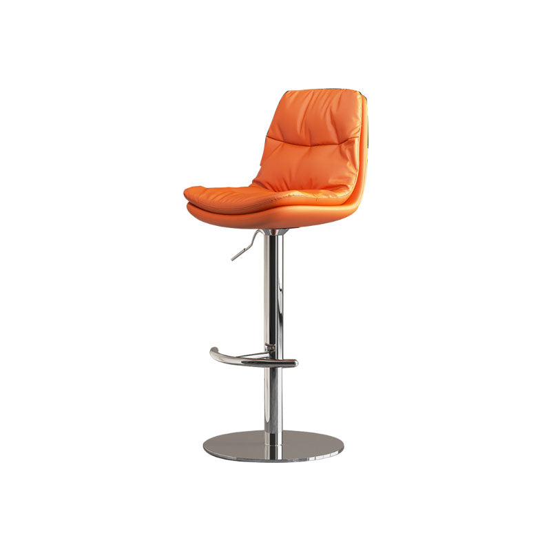 Upholstered Bar Stools Swivel Adjustable Height Bar Stool with Chrome Base