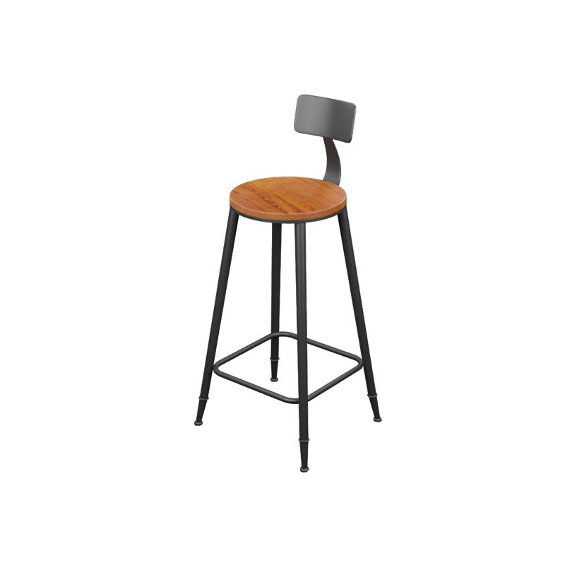Industrial Metal Bar Stool Low Back Bar Stool with Black Base