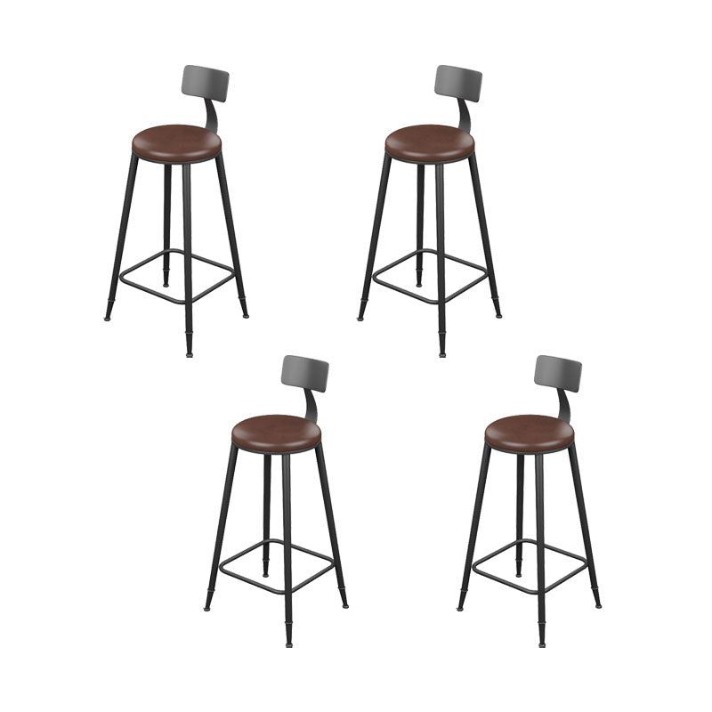 Industrial Metal Bar Stool Low Back Bar Stool with Black Base