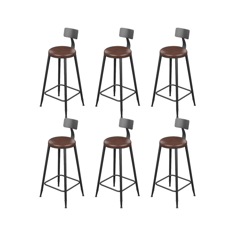Industrial Metal Bar Stool Low Back Bar Stool with Black Base