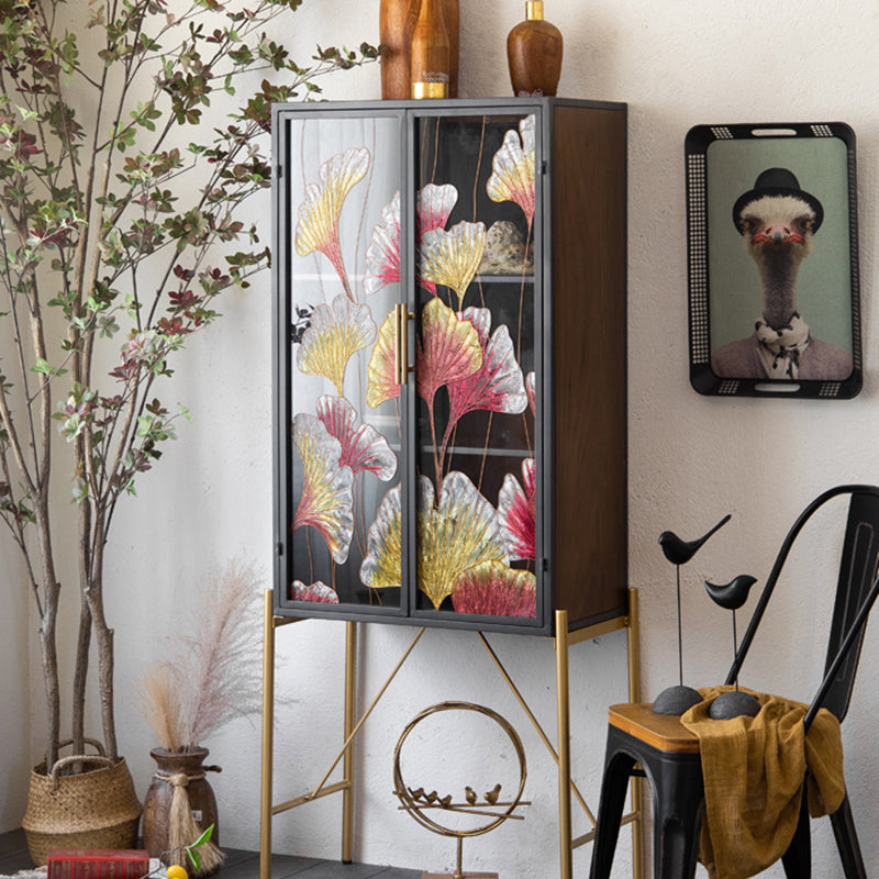 Solid Wood Display Stand Traditional Storage Cabinet with Doors