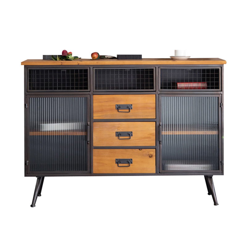 Solid Wood Display Stand Traditional Storage Cabinet with Doors