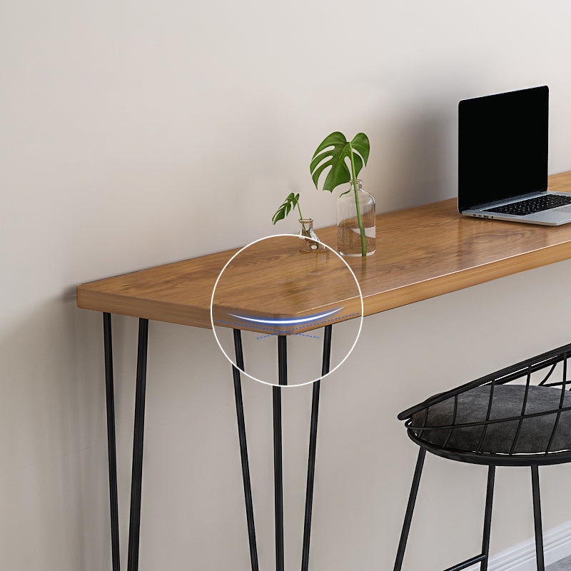 Modern Wood Rectangle Bar Table Metal Legs for Milk Tea Shop