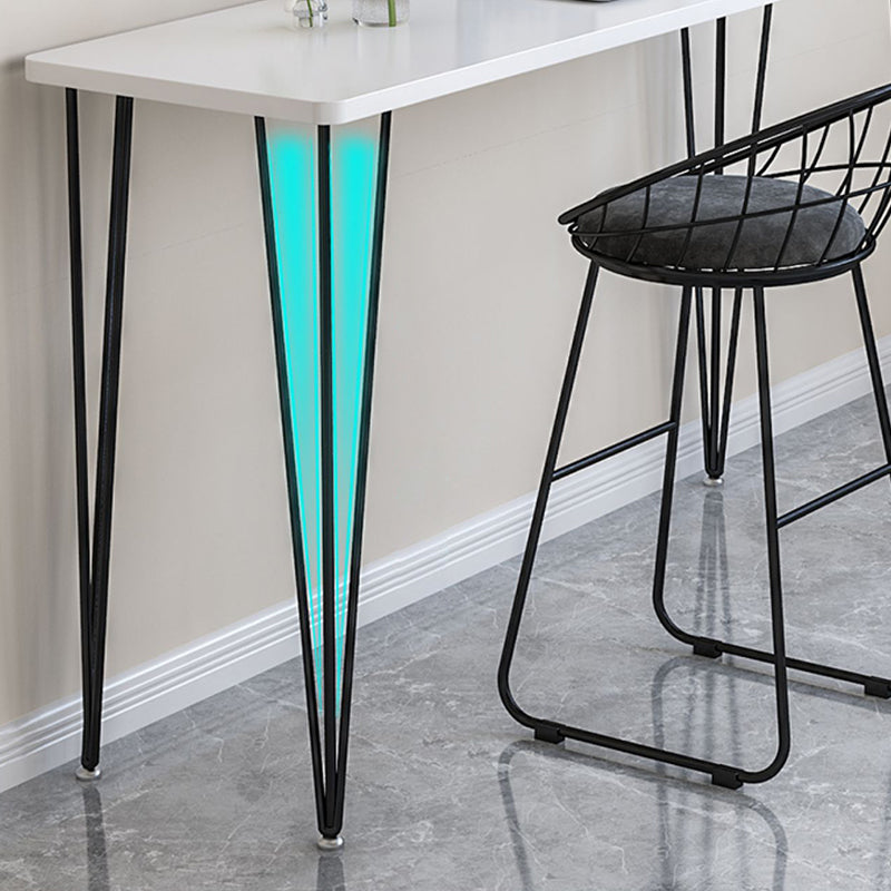 Modern Wood Rectangle Bar Table Metal Legs for Milk Tea Shop