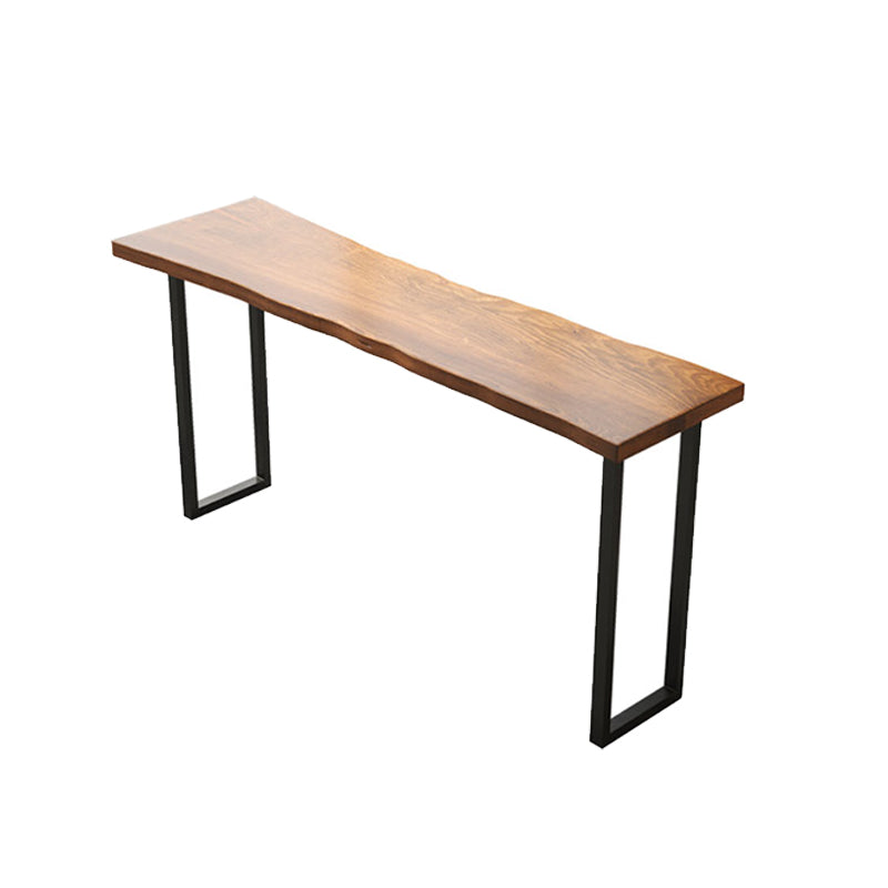 Modern Rectangle Pine Wood Bar Table Iron Legs for Dining Room