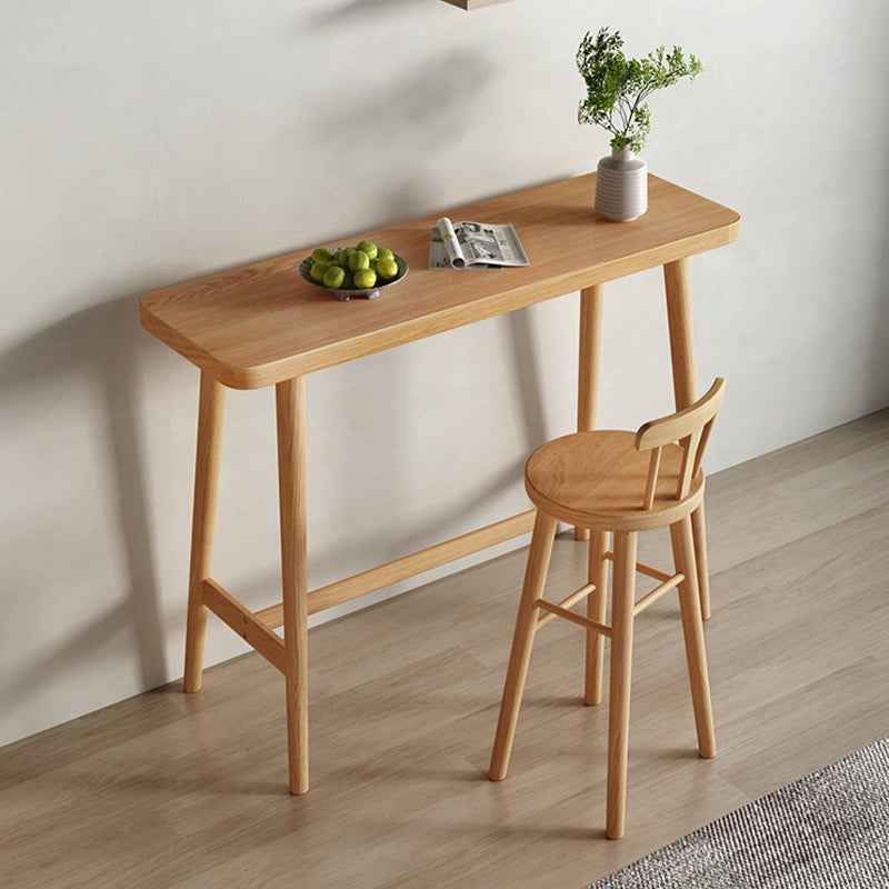 Modern Solid Wood Bar Table Rectangle Dining Table for Kitchen