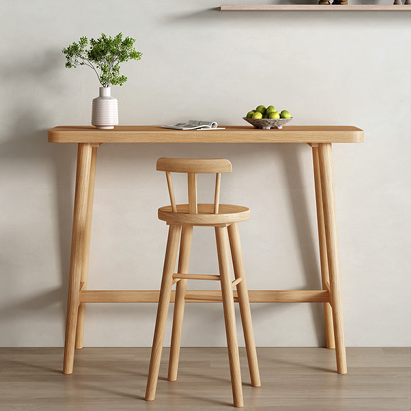 Modern Solid Wood Bar Table Rectangle Dining Table for Kitchen