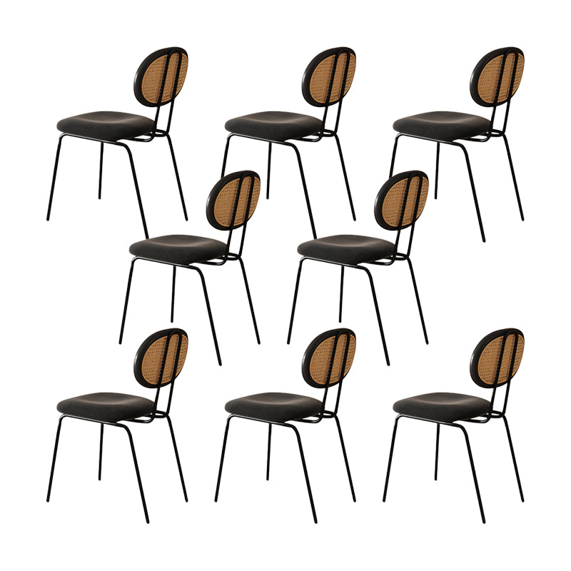 Modern Simple Side Chair Upholstered Dining Chair with Metal Base for Kitchen