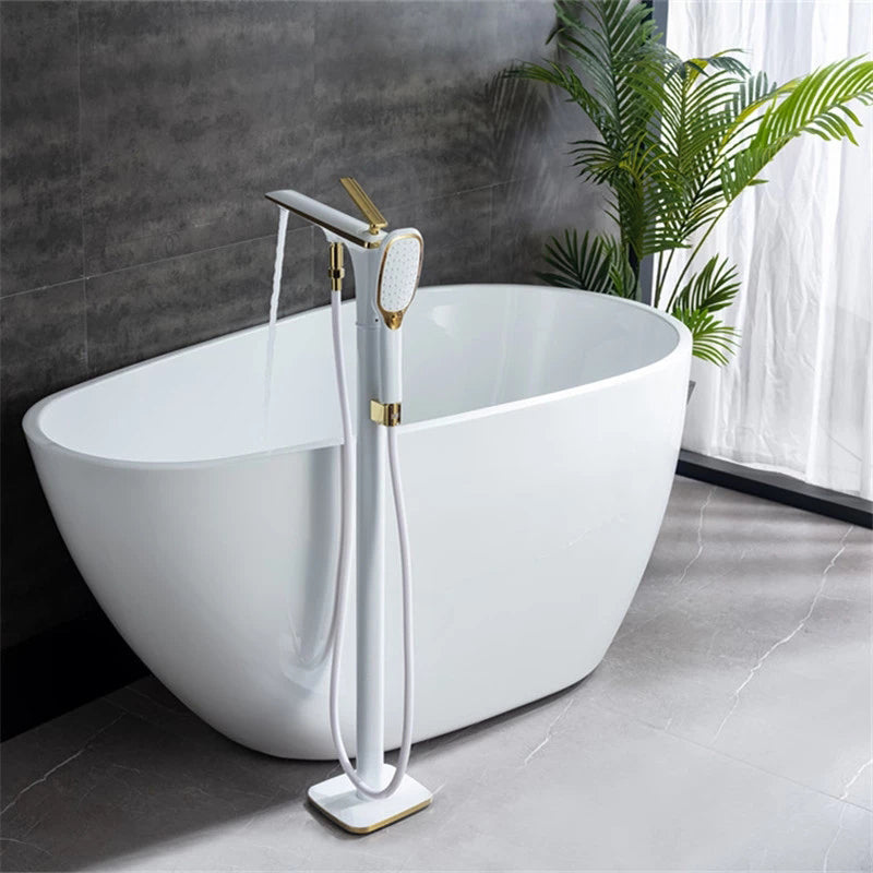 Floor Standing Bathroom Faucet Handheld Shower Bathtub Faucet