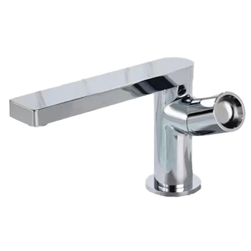 Modern Brass Bathroom Sink Faucet Low Arc with Knob Handle Vessel Faucet
