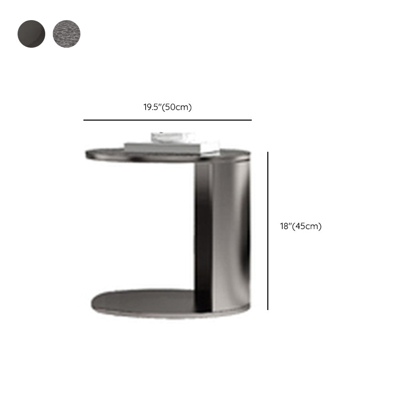 Glass Top Coffee Table Round Nesting Coffee Table Set with Grey Legs