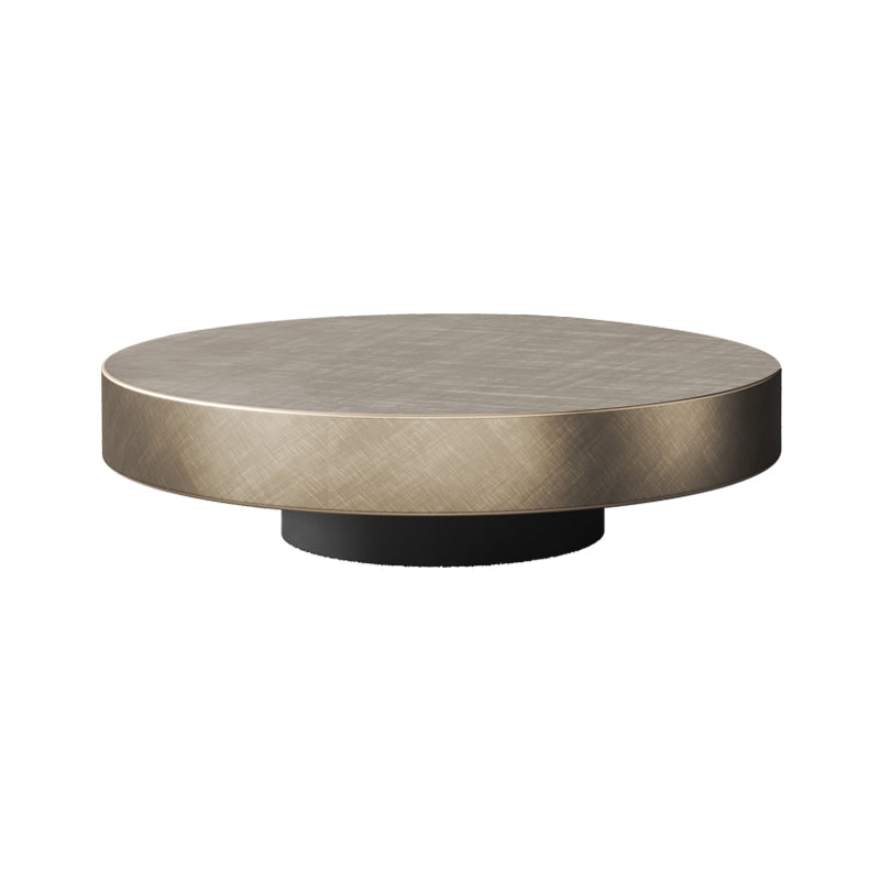 Round Coffee Table Brown Nesting Coffee Table Set for Living Room