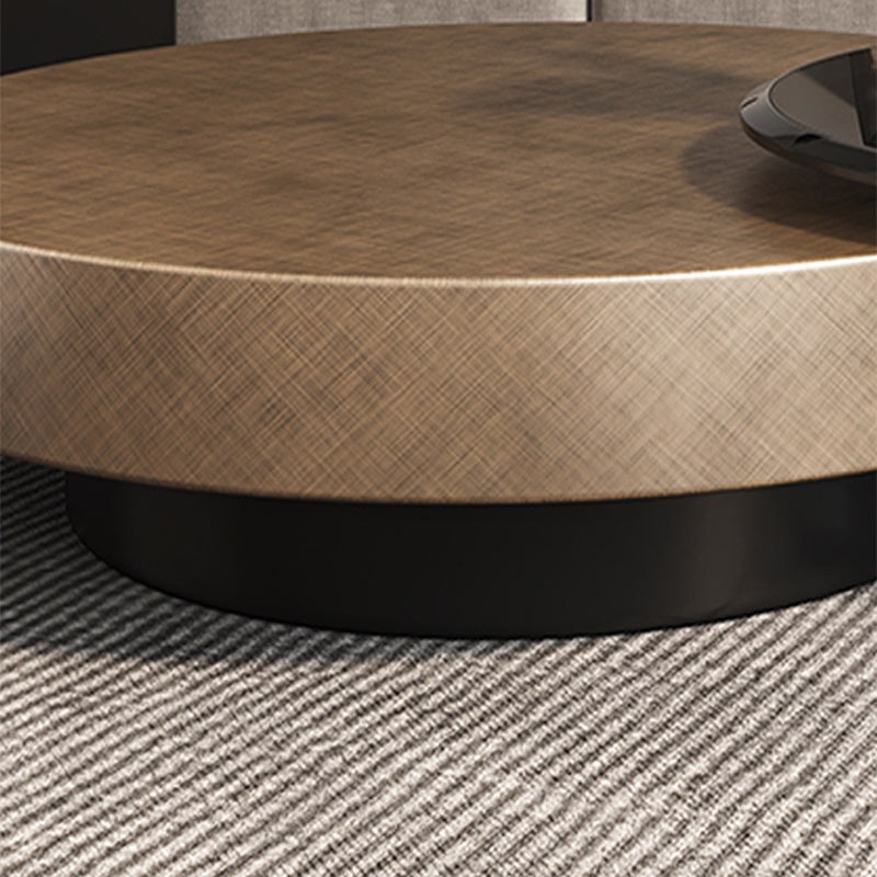 Round Coffee Table Brown Nesting Coffee Table Set for Living Room