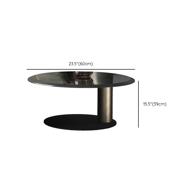Round Coffee Table Brown Nesting Coffee Table Set for Living Room