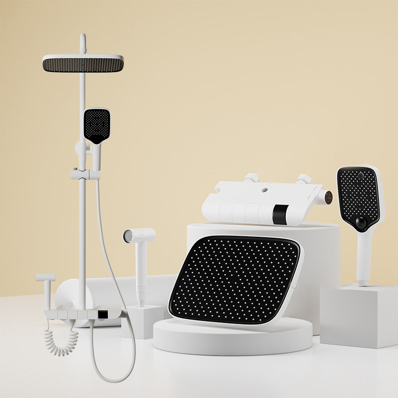 Shower Combo Solid Color Slide Bar Included Bath Tub and Shower Head Set