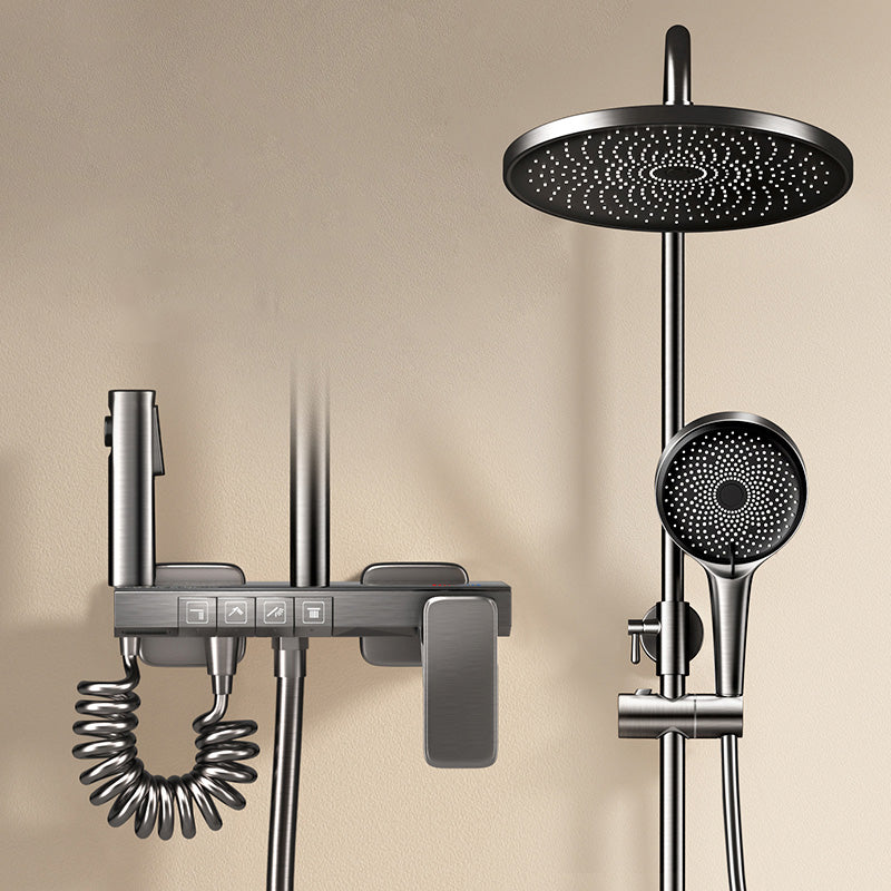 Slide Bar Included Shower System Solid Color Valve Included Shower Head Combo