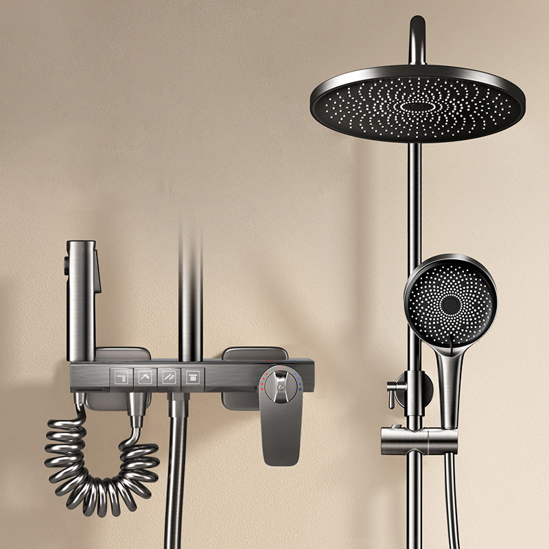 Slide Bar Included Shower System Solid Color Valve Included Shower Head Combo