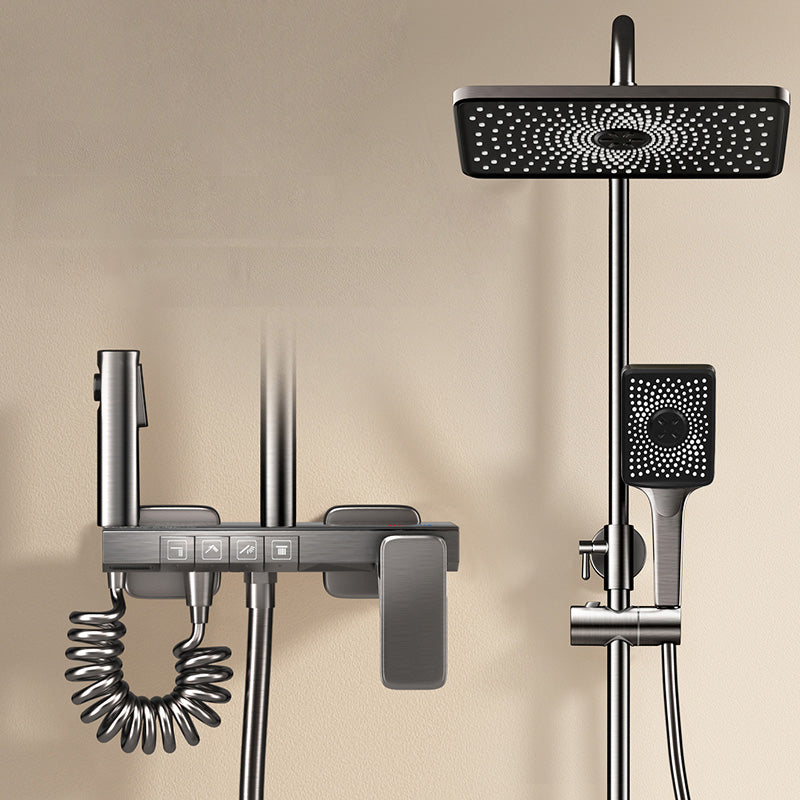 Slide Bar Included Shower System Solid Color Valve Included Shower Head Combo