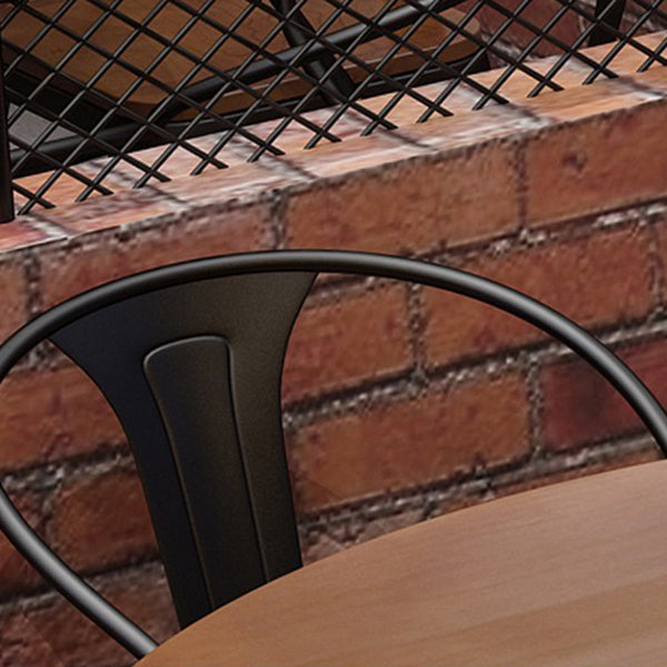 Dark Brown Solid Wood Dining Set 1/3/9 Pieces Dinette Set with Metal Chairs