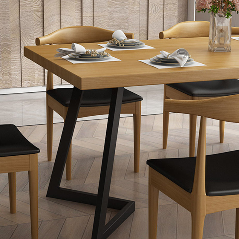 Industrial LightWood Dinette Set 1/2/7 Pcs Solid Wood Furniture for Home