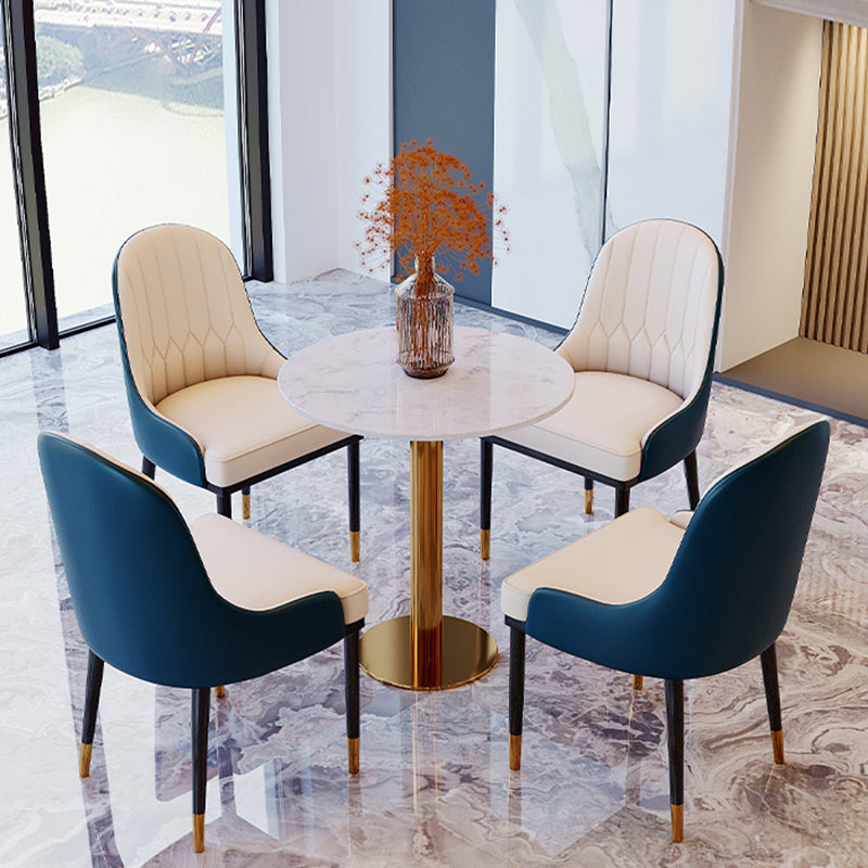 Glam Style Dinette Table Set 1/2/5 Pcs Round Dining Set for Home