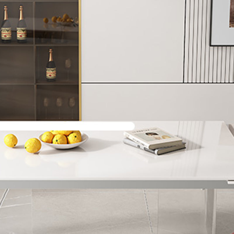 Extendable Dining Table Set 1/4/5/7 Pieces with Acrylic Base Kitchen Furniture Set