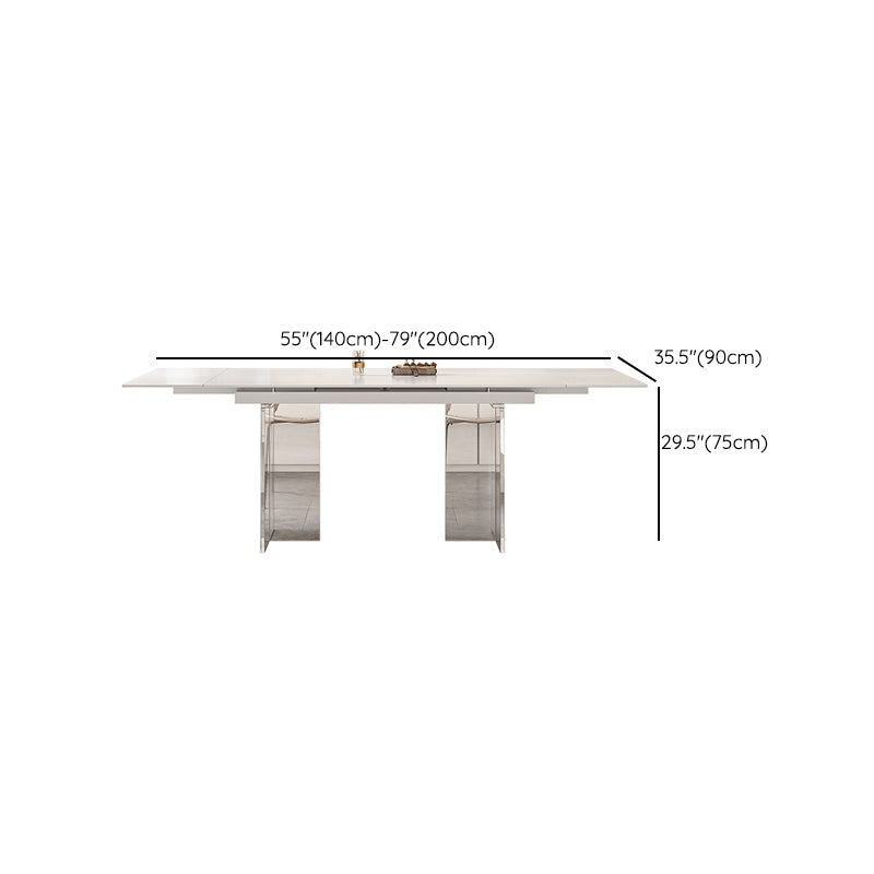 Extendable Dining Table Set 1/4/5/7 Pieces with Acrylic Base Kitchen Furniture Set