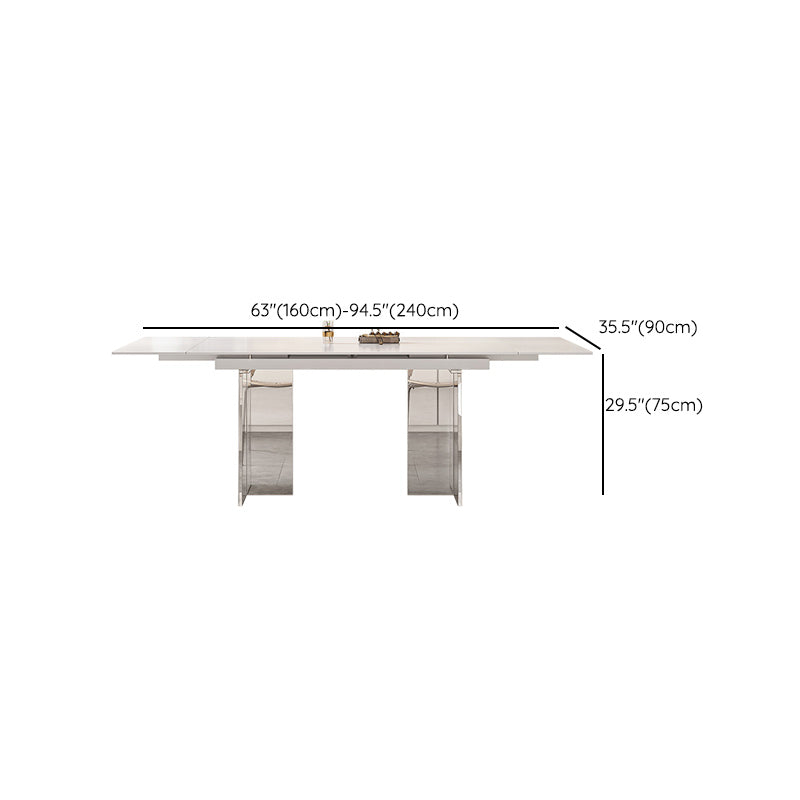 Extendable Dining Table Set 1/4/5/7 Pieces with Acrylic Base Kitchen Furniture Set