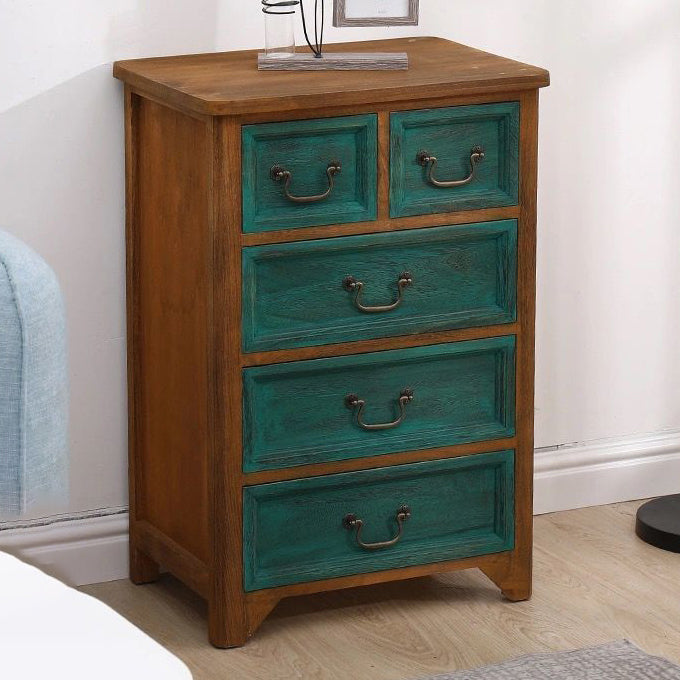 Coastal Storage Chest Dresser Solid Wood Dresser , 13.65 Inch Width