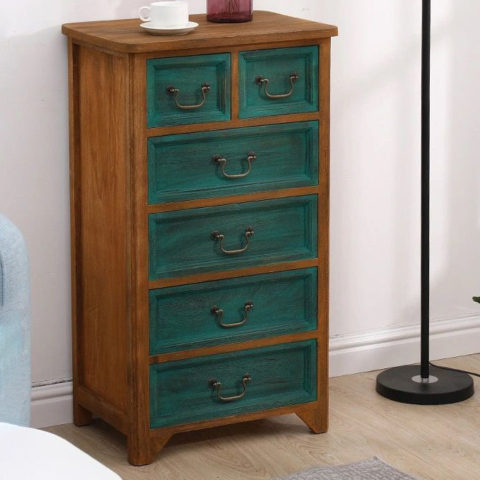 Coastal Storage Chest Dresser Solid Wood Dresser , 13.65 Inch Width