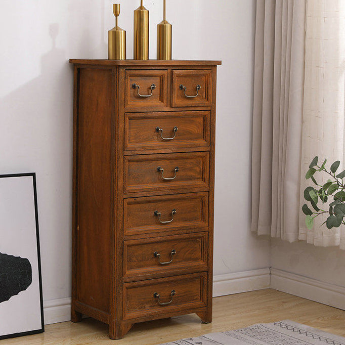 Coastal Storage Chest Dresser Solid Wood Dresser , 13.65 Inch Width