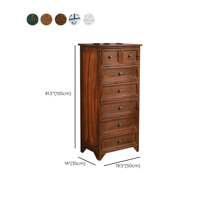 Coastal Storage Chest Dresser Solid Wood Dresser , 13.65 Inch Width