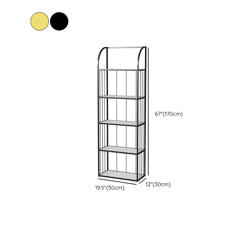 Standard Open Back Bookshelf Etagere Contemporary Metal Bookcase