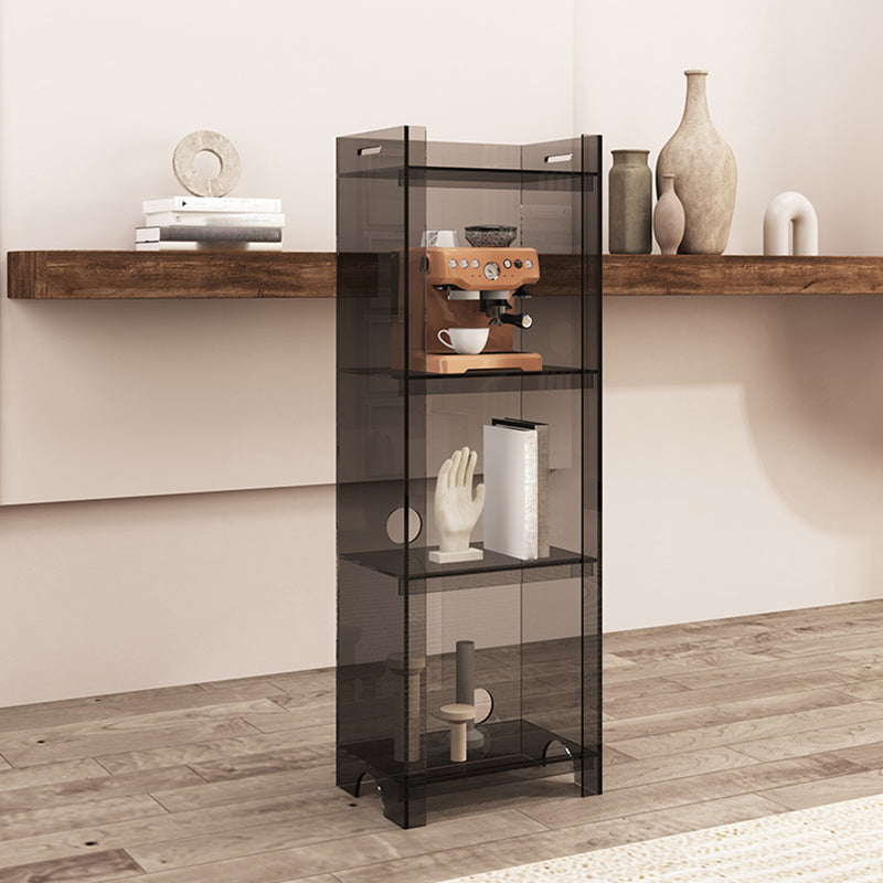 Contemporary Closed Back Bookshelf Acrylic Vertical Bookcase with Shelves