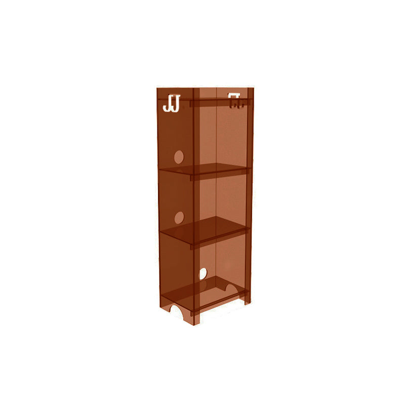 Contemporary Closed Back Bookshelf Acrylic Vertical Bookcase with Shelves