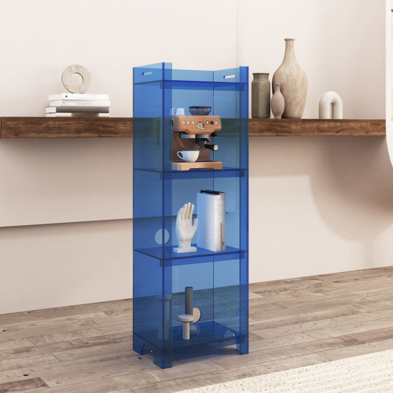 Contemporary Closed Back Bookshelf Acrylic Vertical Bookcase with Shelves