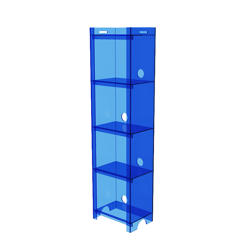 Contemporary Closed Back Bookshelf Acrylic Vertical Bookcase with Shelves