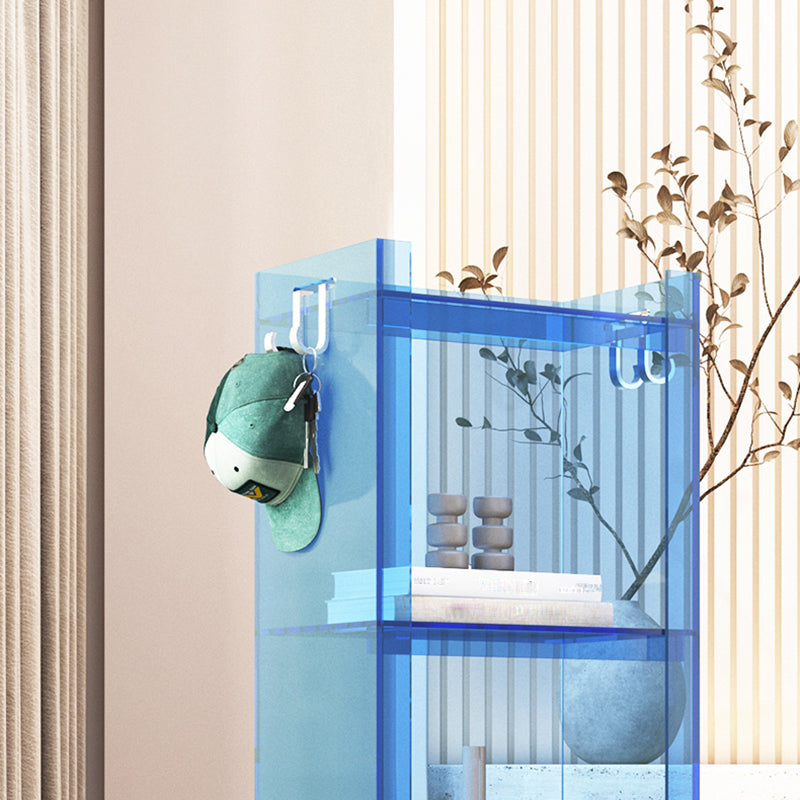 Contemporary Closed Back Bookshelf Acrylic Vertical Bookcase with Shelves