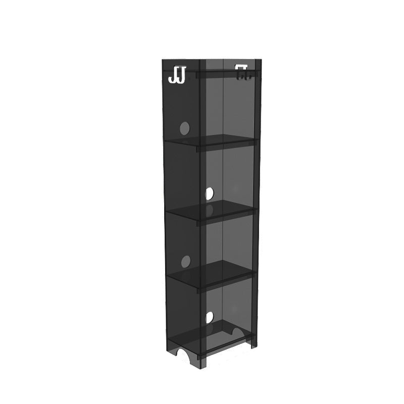 Contemporary Closed Back Bookshelf Acrylic Vertical Bookcase with Shelves