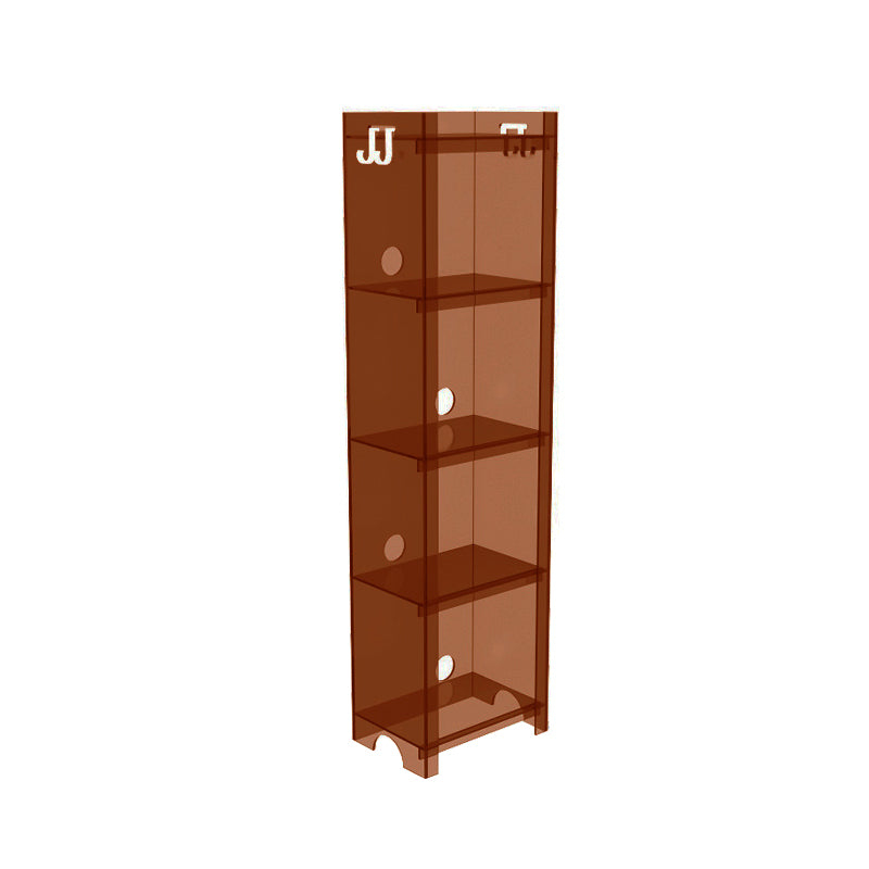 Contemporary Closed Back Bookshelf Acrylic Vertical Bookcase with Shelves