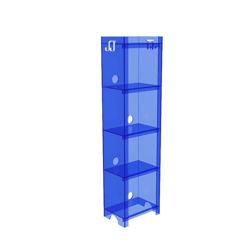 Contemporary Closed Back Bookshelf Acrylic Vertical Bookcase with Shelves