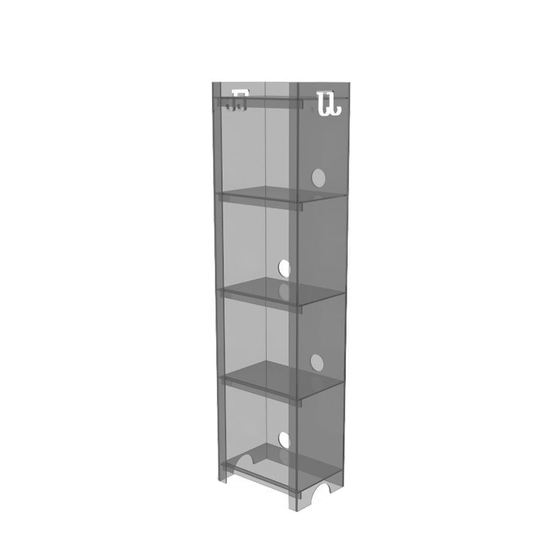 Contemporary Closed Back Bookshelf Acrylic Vertical Bookcase with Shelves