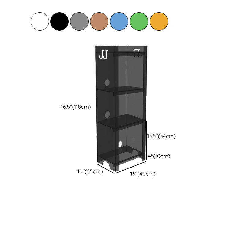 Contemporary Closed Back Bookshelf Acrylic Vertical Bookcase with Shelves