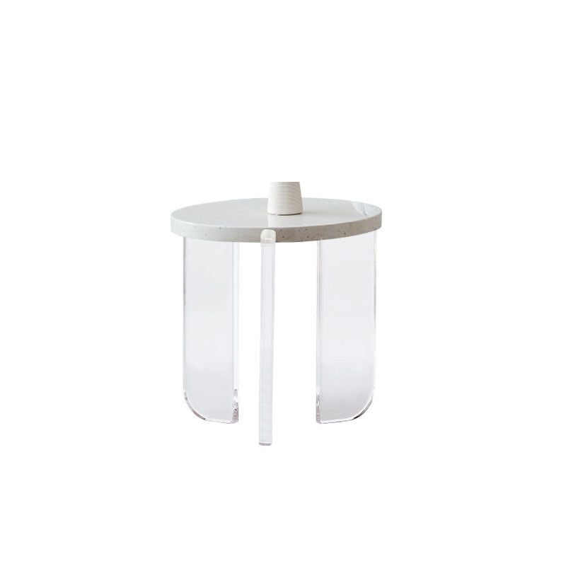 Contemporary Stone Coffee Table 3 Legs Coffee Cocktail Table