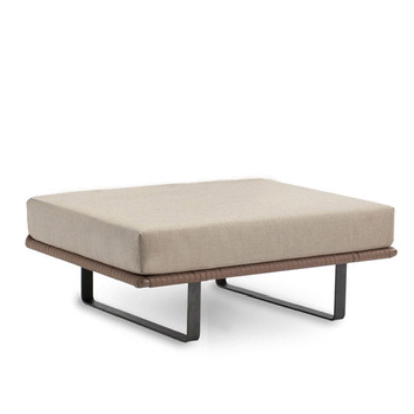 Tropical Patio Sofa Wicker/Rattan Gray Fabric With Cushions Outdoor Patio Sofa