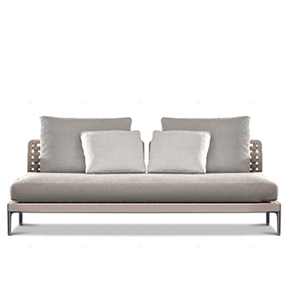 Tropical Patio Sofa Fade Resistant Metal Outdoor Patio Sofa with Cushions