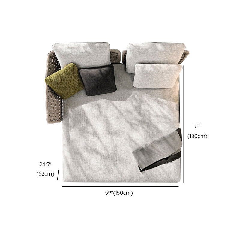 Tropical Patio Sofa Fade Resistant Metal Outdoor Patio Sofa with Cushions