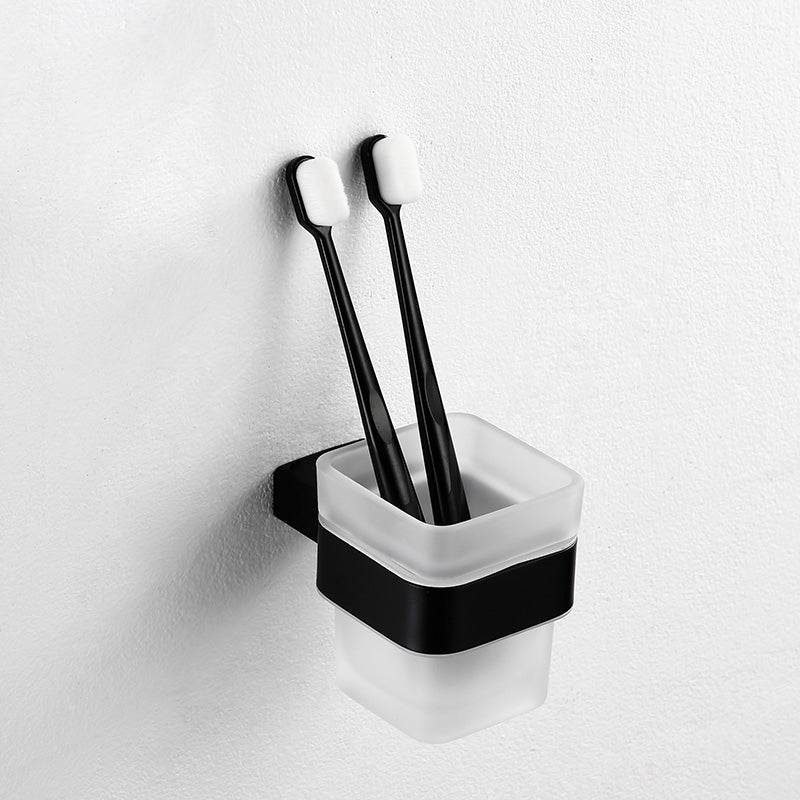 Traditional Bathroom Accessories Hardware Set in Black Metal