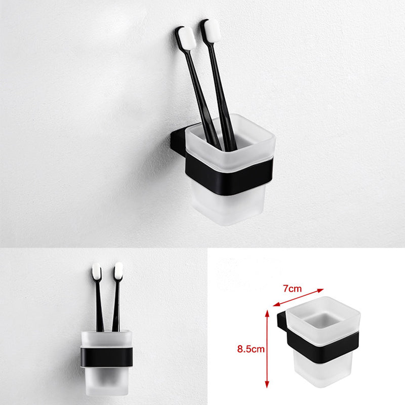Traditional Bathroom Accessories Hardware Set in Black Metal