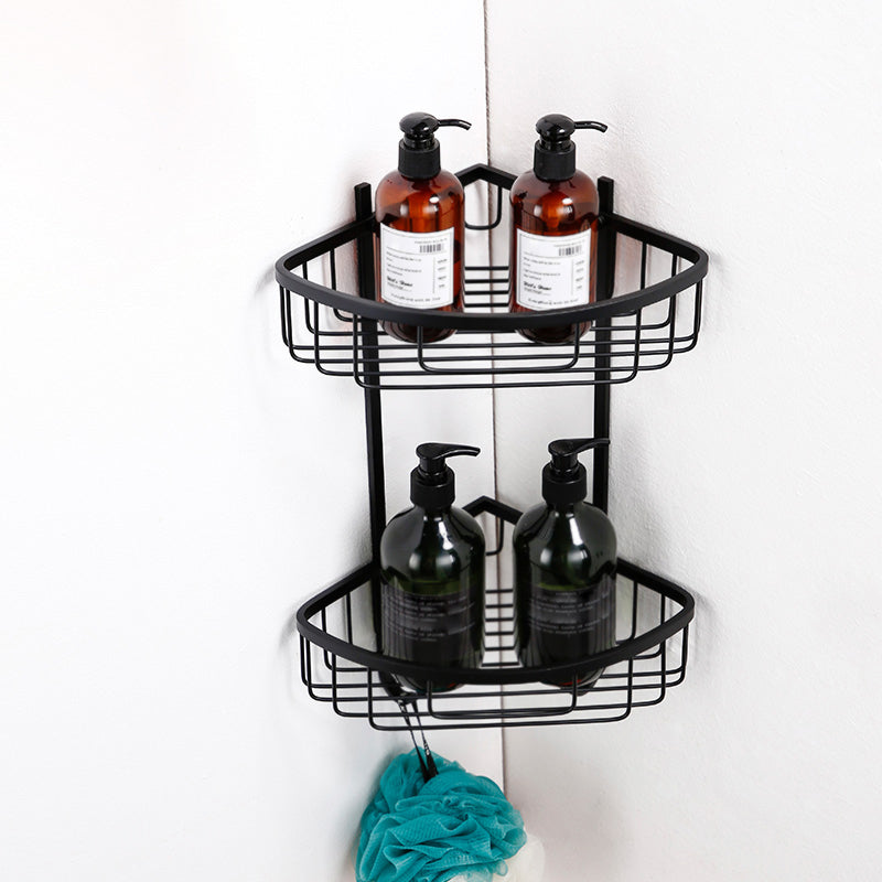 Traditional Bathroom Accessories Hardware Set in Black Metal